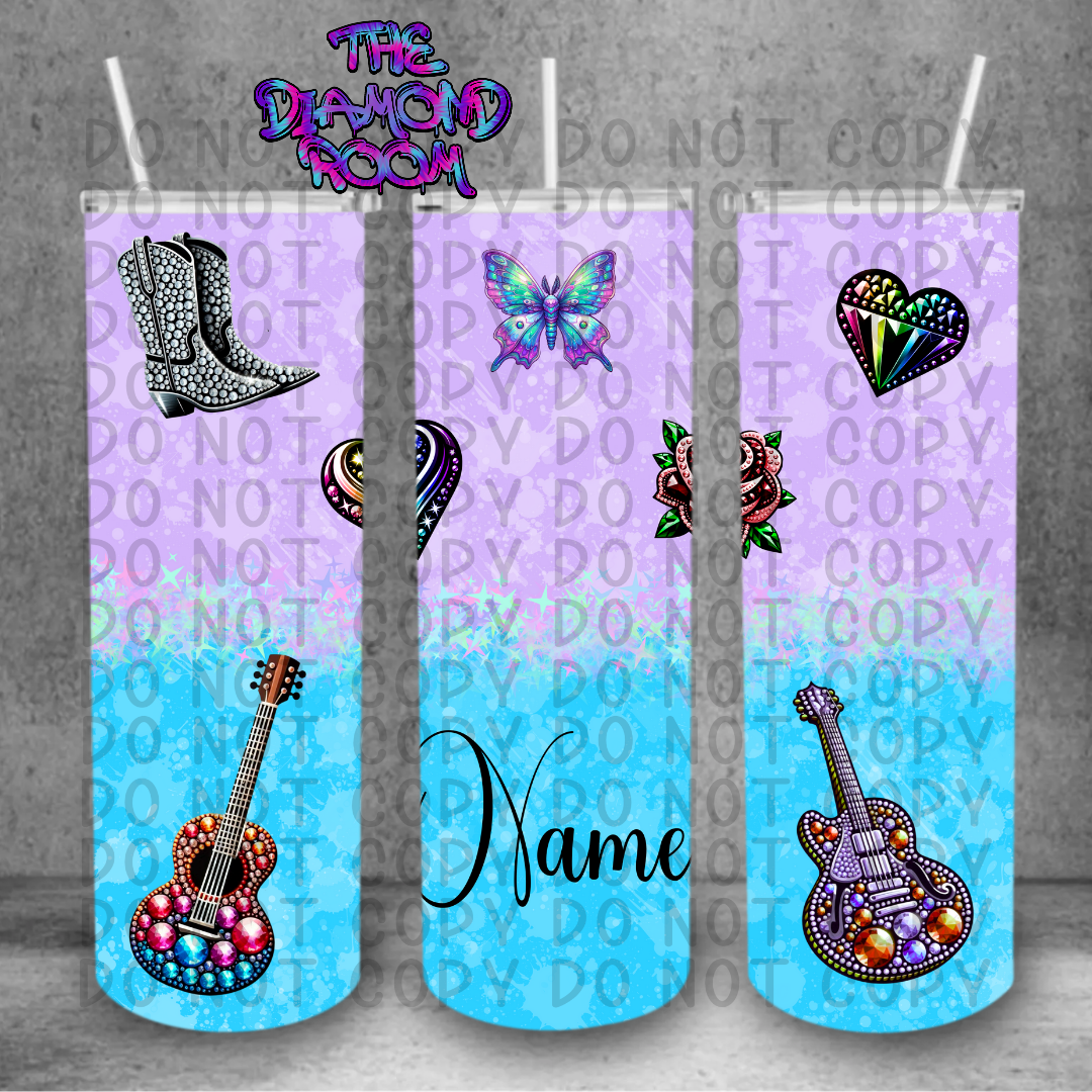 Pastel Glitter personalise Tumbler Wrap