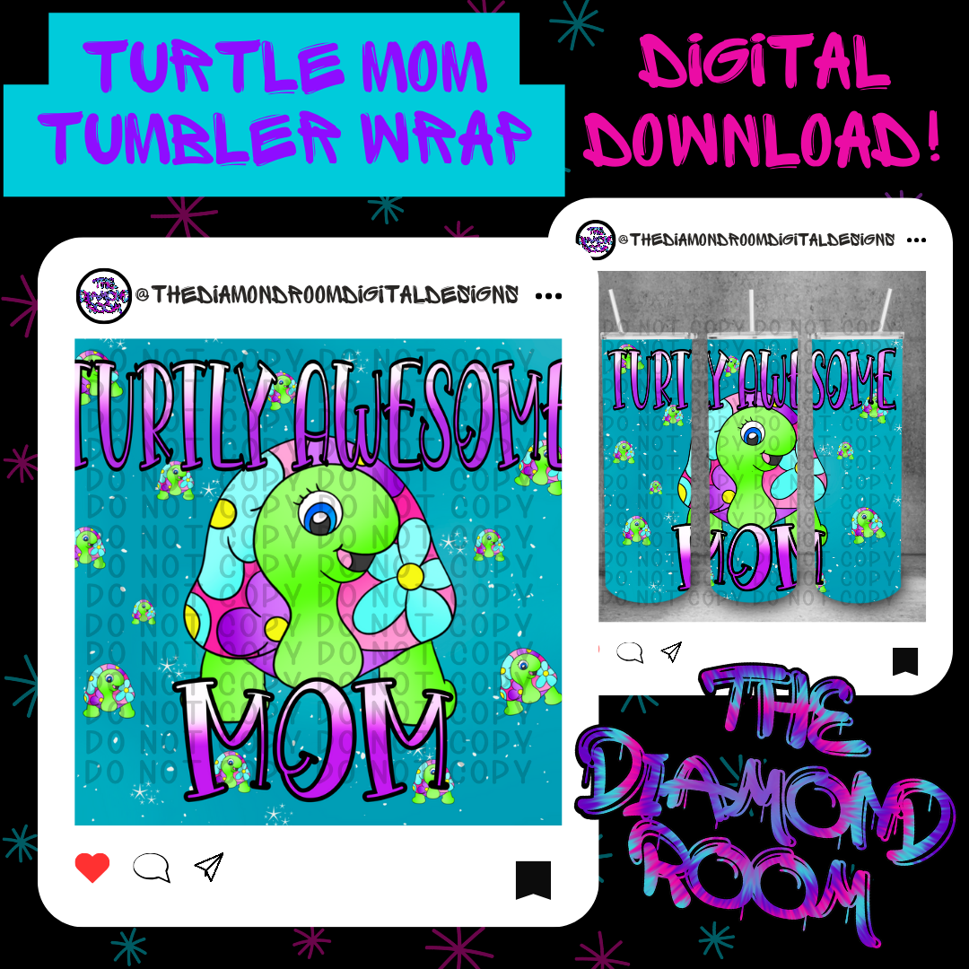 Turtle Mom Tumbler Wrap