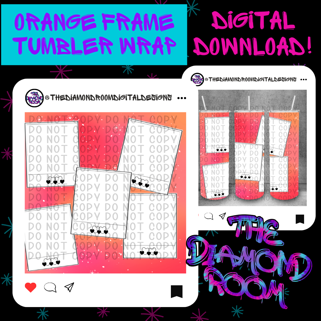 Orange Frame Tumbler Wrap