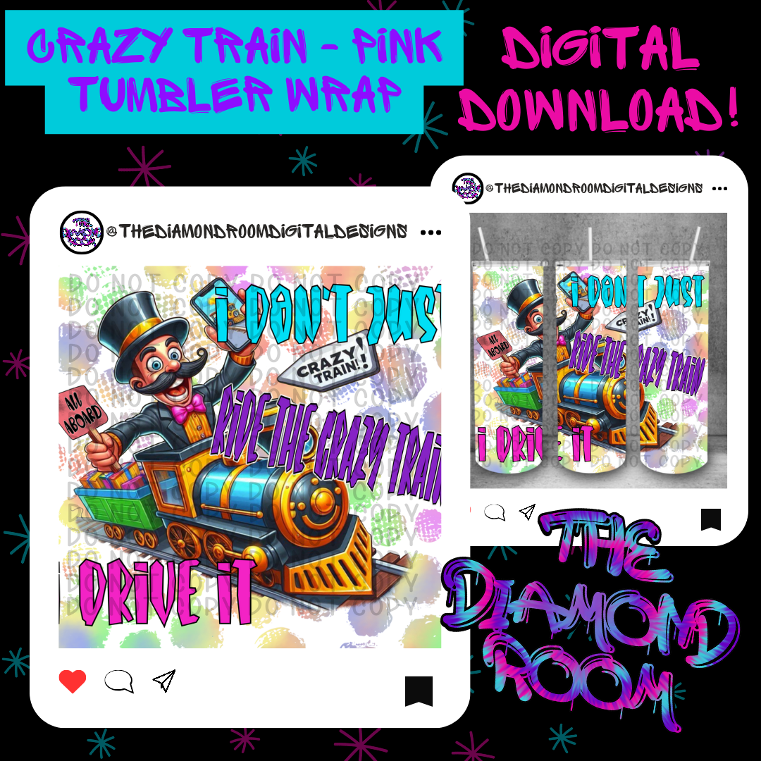 Crazy Train - Pink Tumbler Wrap