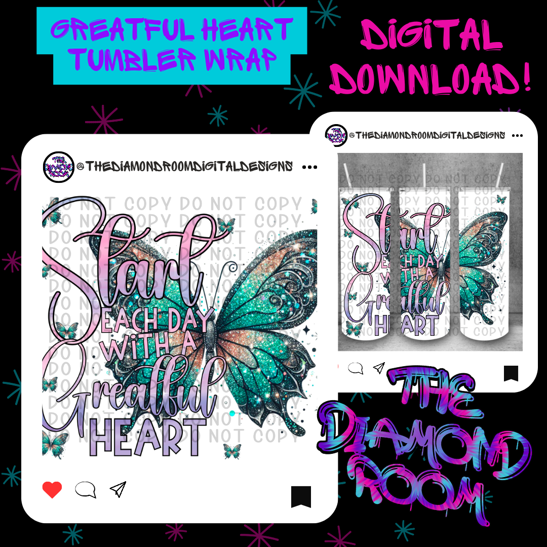 Greatful Heart Tumbler Wrap