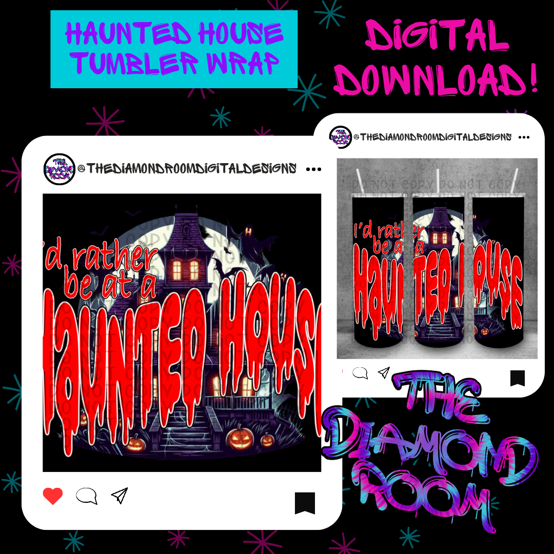 Haunted House Tumbler Wrap