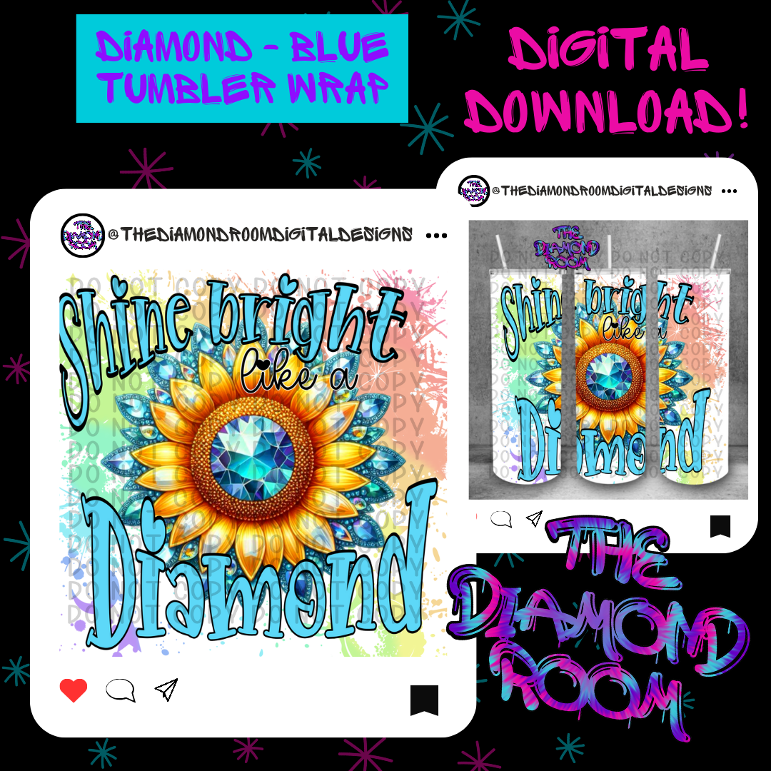 Diamond- Blue Tumbler Wrap