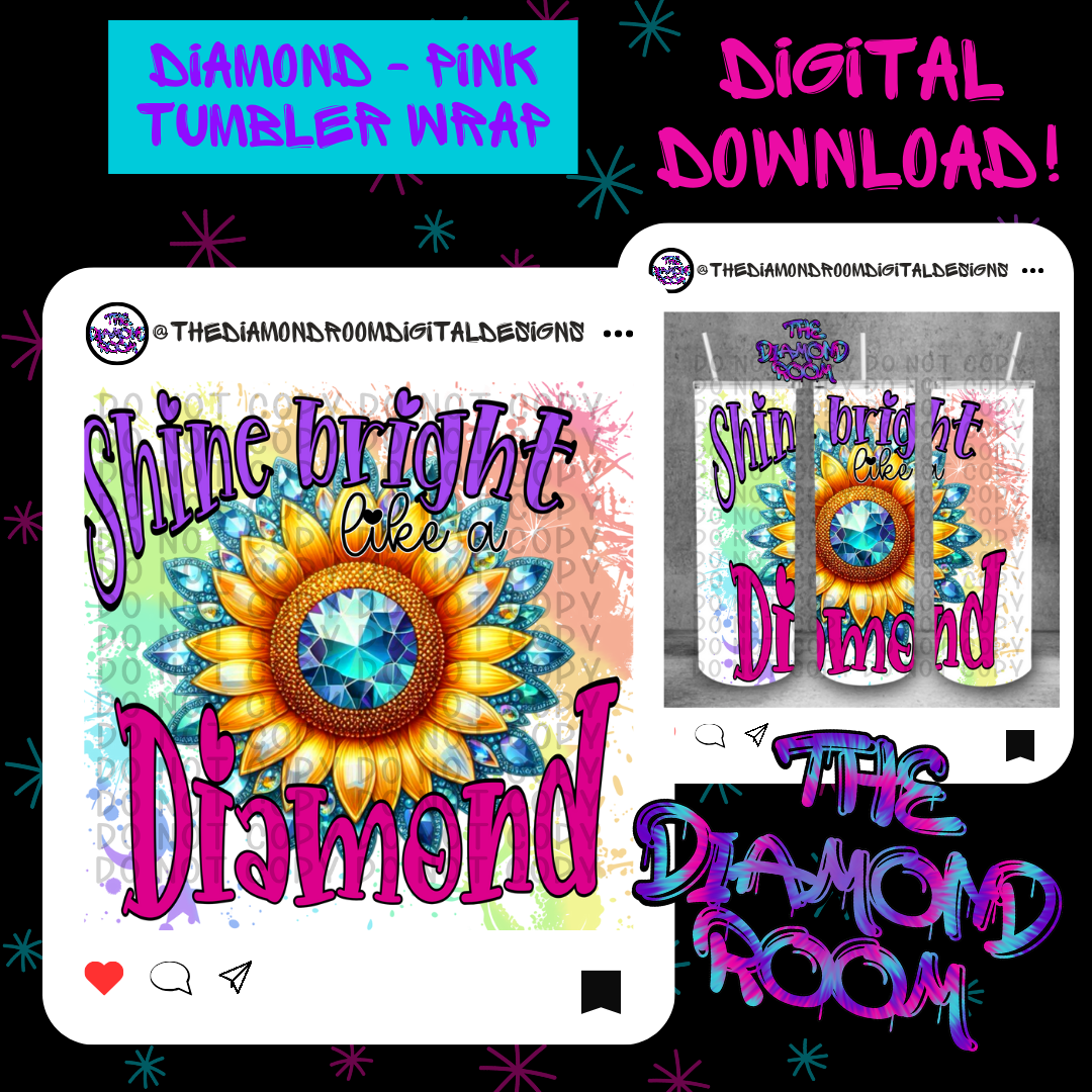 Diamond Pink Tumbler Wrap