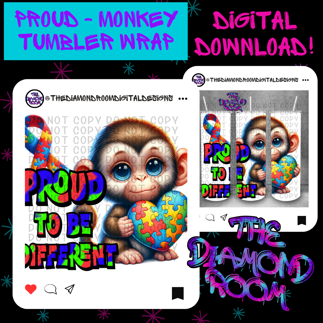 Proud - Monkey Tumbler Wrap