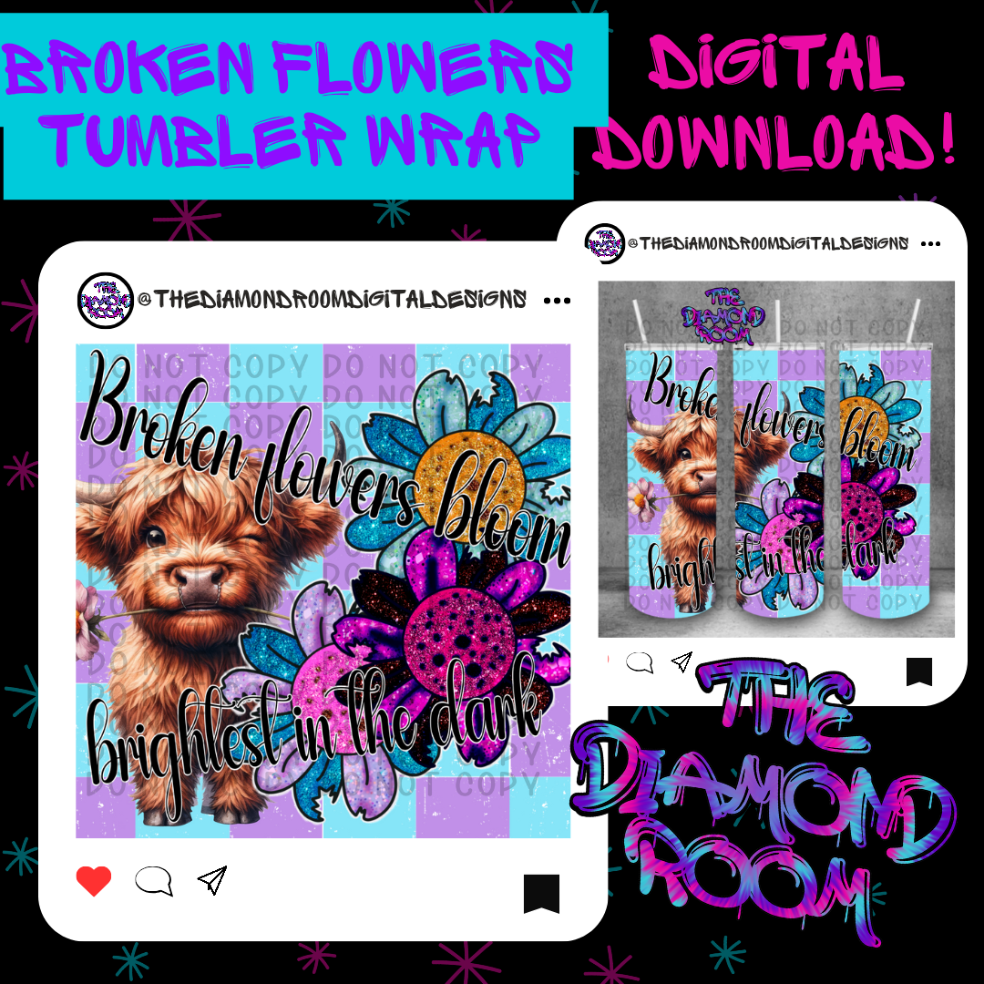 Broken Flowers Tumbler Wrap