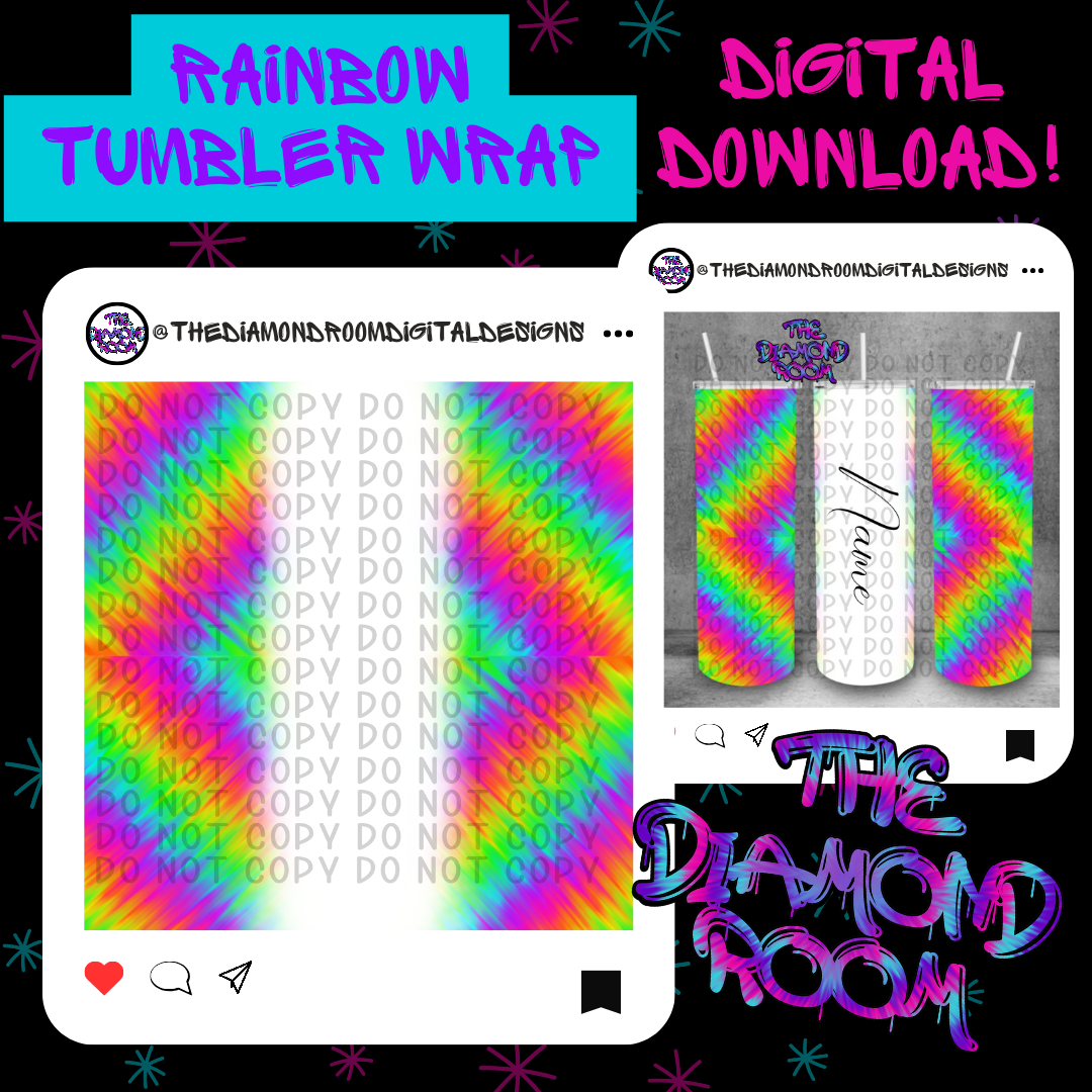Rainbow personalise Tumbler Wrap